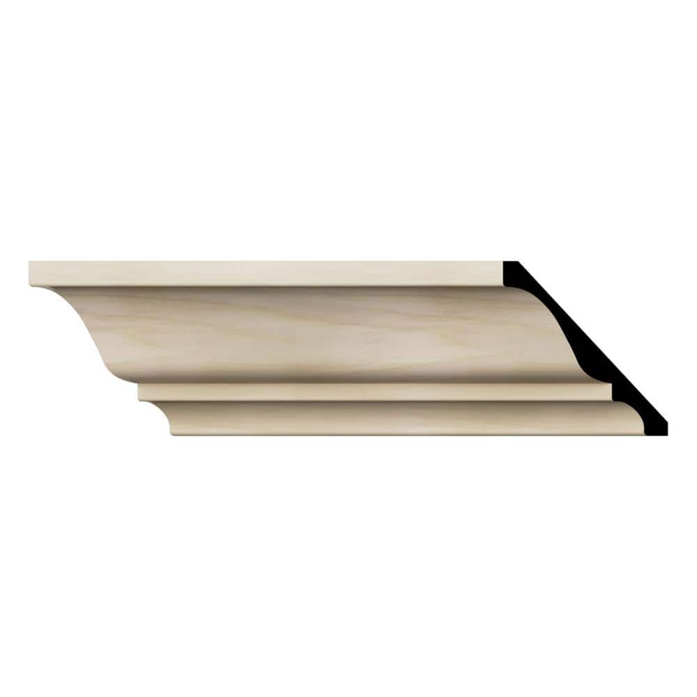 96" Natural Poplar Solid Wood Crown Molding