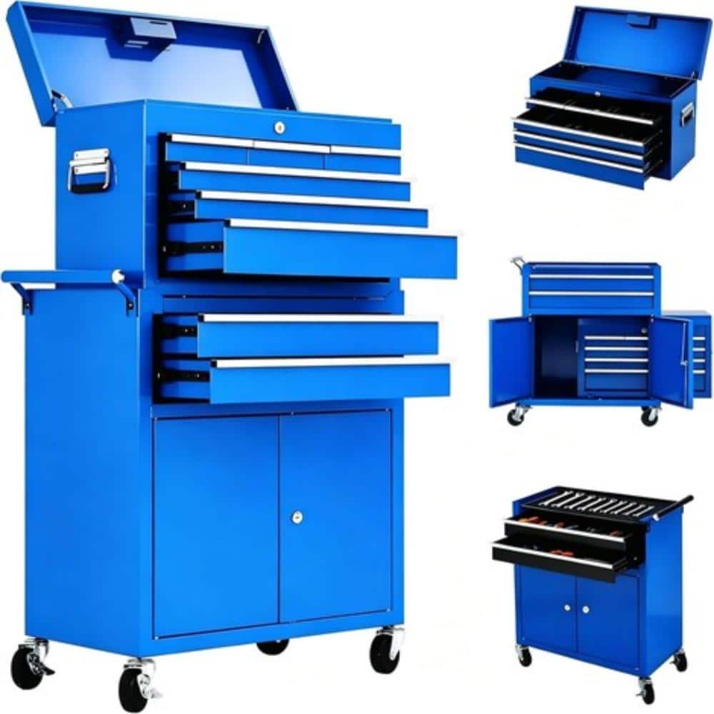 8 Drawer Tool Chest, Rolling Tool Box Cabinet on Wheels, Detachable Metal Tool Storage Organizer for Garage Workshop price history on PriceWatchPro