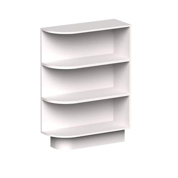 9 in W x 24 in D x 34.5 in H Assembled Corner Wall Shelves Corner Standard Kitchen Cabinet with 4-Shelf in Glaicer White