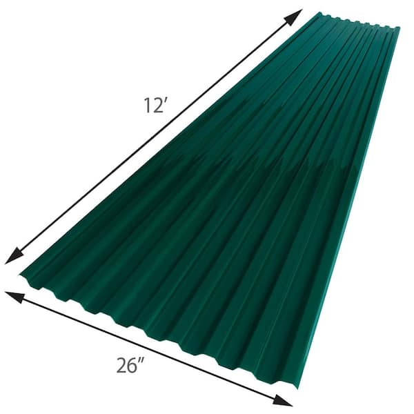 Corrugated Metal in Classic Slate Green Clear