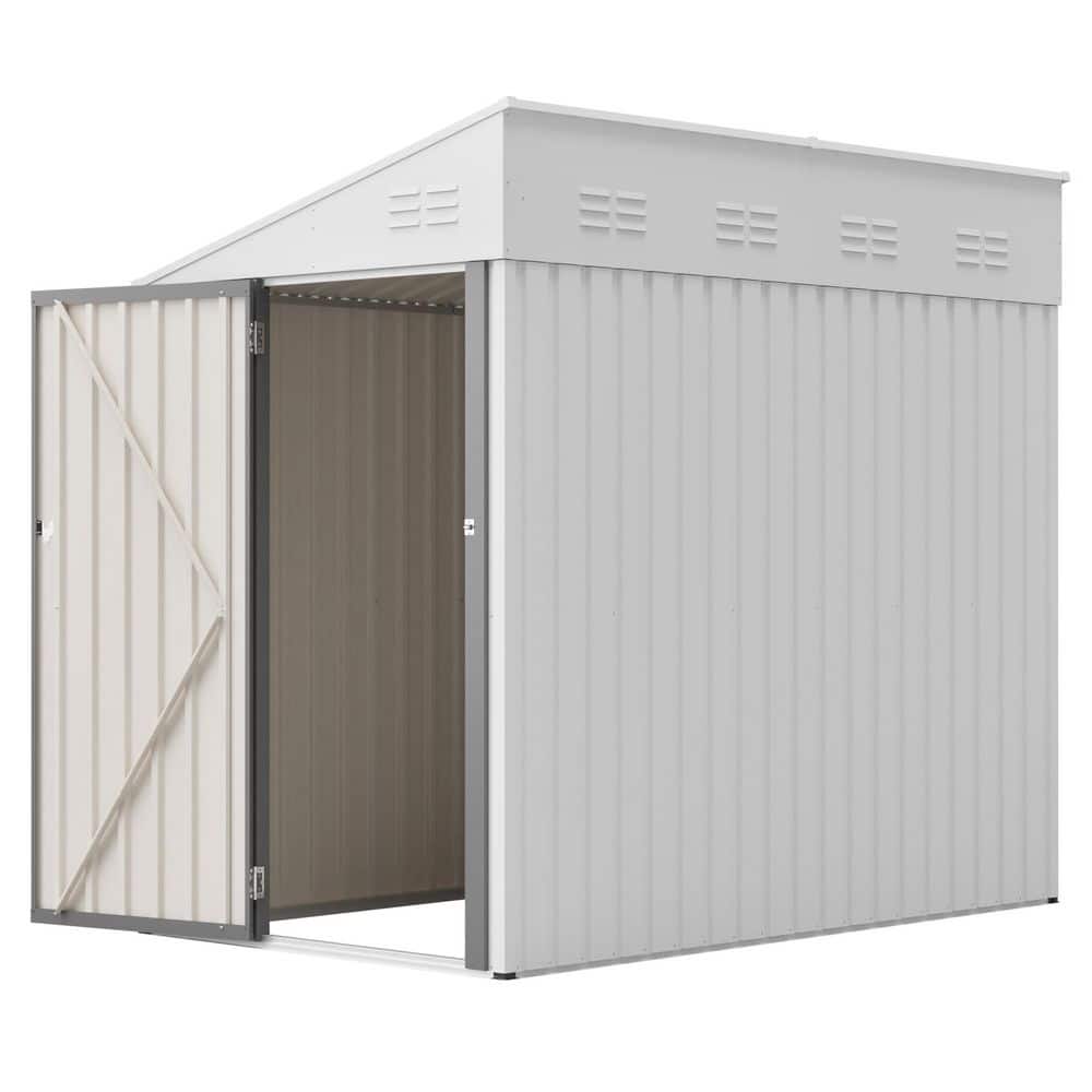White 7 ft. W x 4 ft. D Heavy-Duty Metal Lean-To Shed for Garden Tools and Bicycles(28 sq. ft. ) price history on PriceWatchPro