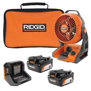 18V Cordless Hybrid Jobsite Fan with (2) 4.0 Ah Batteries, Charger, and Bag