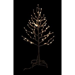 3 ft. Pre-Lit LED Star Light Tree with Brown and 112 Warm White Lights