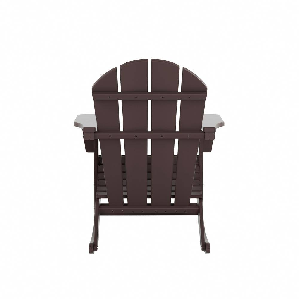 Westin Dark Brown Fade-Proof Outdoor Rocking Adirondack Chair Set