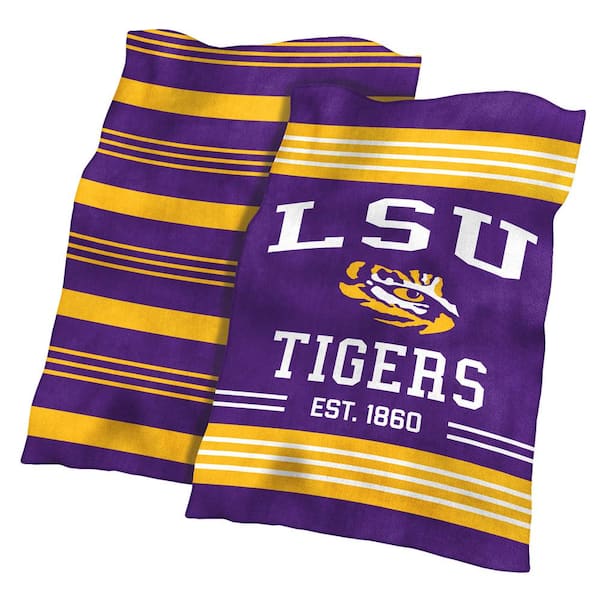 logobrands LSU Colorblock Plush Polyester Blanket