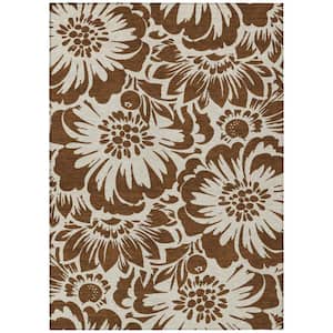 Chantille ACN551 Brown 5 ft. x 7 ft. 6 in. Machine Washable Indoor/Outdoor Geometric Area Rug