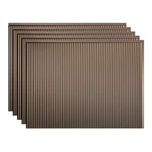 Rib 18.25 in. x 24.25 in. Vinyl Backsplash Panel in Argent Bronze (5-Pack)