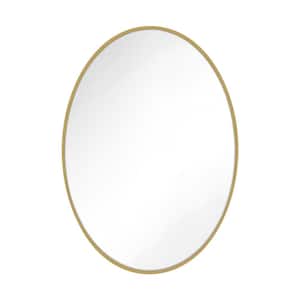 Kit 36 in. x 24 in. Burnished Brass Transitional Oval Mirror