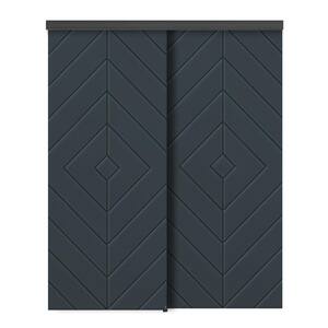 48 in. x 84 in. Hollow Core Charcoal Gray Stained Composite MDF Interior Double Closet Sliding Doors