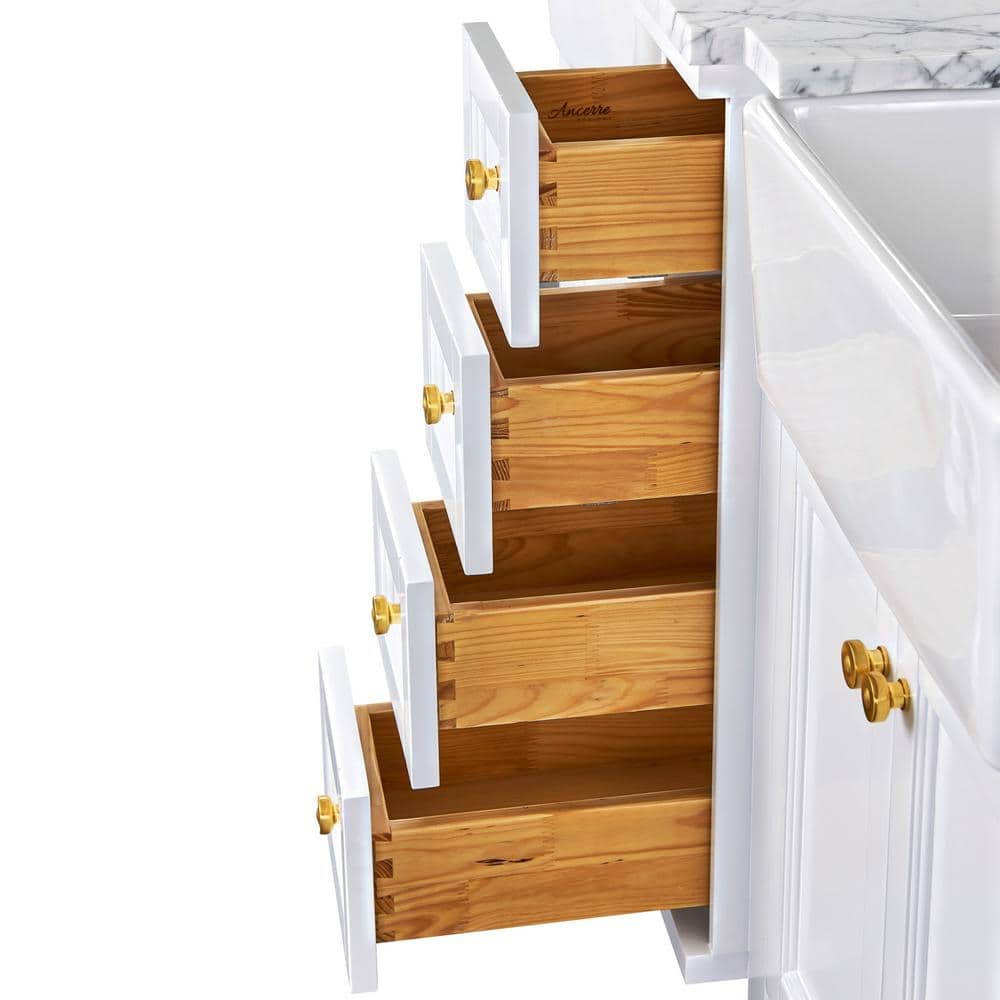 Adeline 60'' White Double Farmhouse Wood Vanity