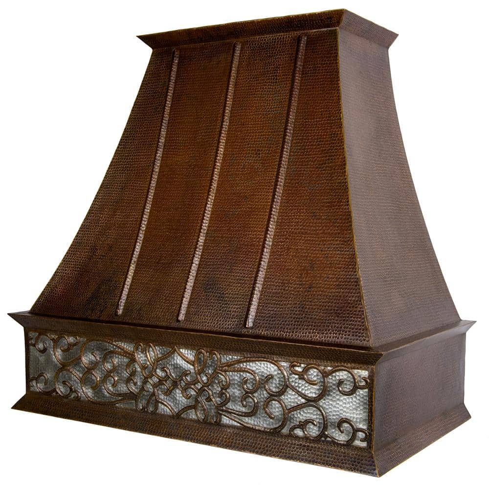 38 in. 735 CFM Ducted Wall Mounted Euro Range Hood in Oil Rubbed Bronze and Nickel with LED and Screen Filters