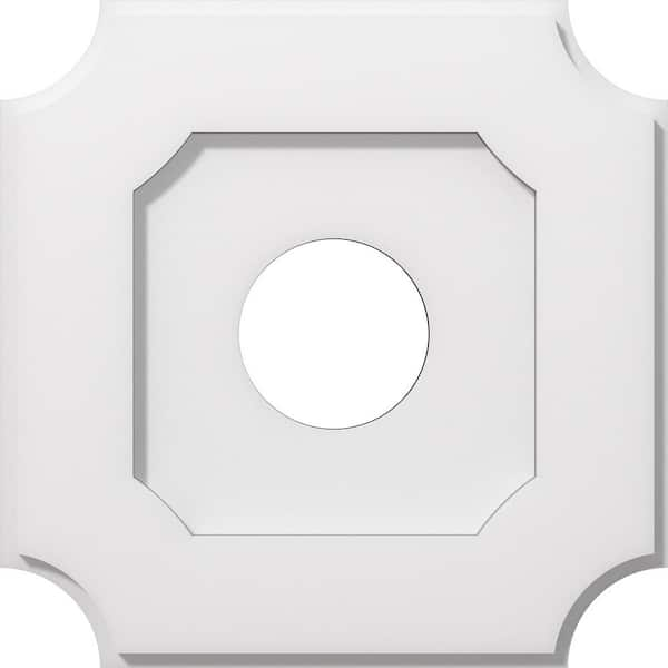 Ekena Millwork 1 in. P X 8-1/4 in. C X 14 in. OD X 4 in. ID Locke Architectural Grade PVC Contemporary Ceiling Medallion