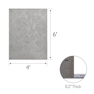 Vennor Gray 4 ft. x 6 ft. Contemporary Geometric Polypropylene Indoor/Outdoor Area Rug