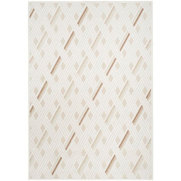 Nourison Casual Ivory Beige 4 ft. x 6 ft. Abstract Contemporary Area Rug