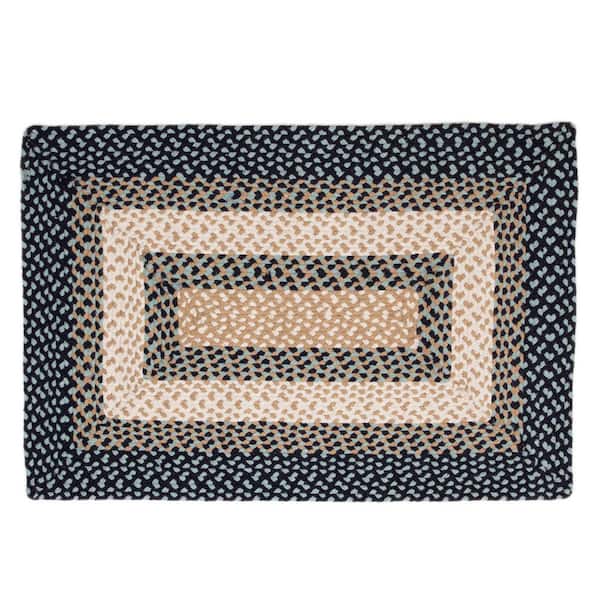 Super Area Rugs Waterbury Rectangle Blue and Cream 4 ft. X 6 ft. Cotton Braided Area Rug