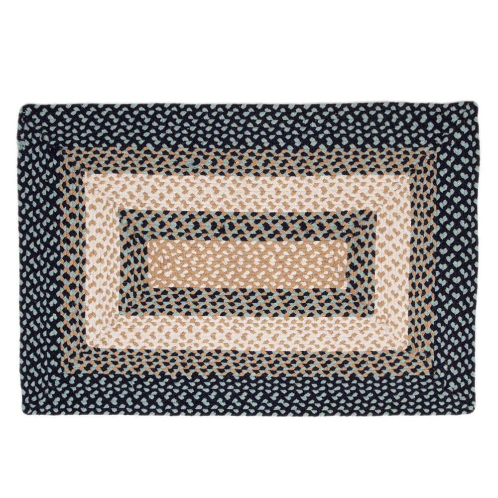 Super Area Rugs Waterbury Rectangle Blue and Cream 5 ft. X 8 ft. Cotton Braided Area Rug SAR