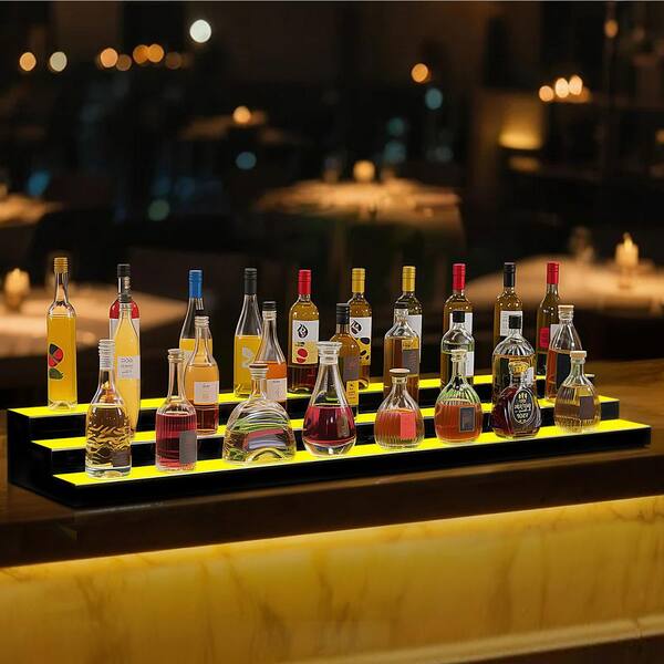 VEVOR 6.3 in. H x 11.8 in. 52-Bottle Capacity, Multi-Colored LED