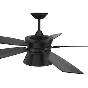 Dominick 52 in. Integrated LED Indoor Dual Mount Flat Black Ceiling Fan with Smart Wi-Fi Enabled Remote and Light Kit