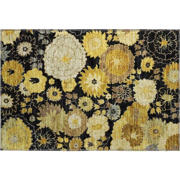 Mayfield Premium Machine Washable Abstract AMF2294 Black 3 ft. x 4 ft. Area Rug