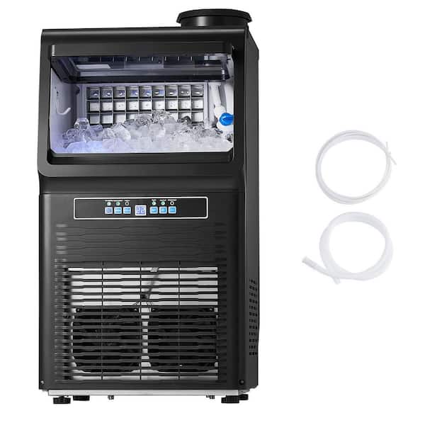 Commercial Ice Maker 90 lbs. /24H 36-Ice Full Size Cube 15-Min 12 lbs. Storage 13.2 in. W LED Display Freestanding Black