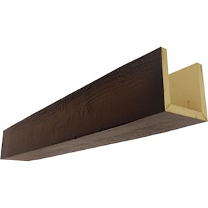 8 in. x 8 in. x 10 ft. 3-Sided (U-Beam) Rough Sawn Premium Mahogany Faux Wood Ceiling Beam