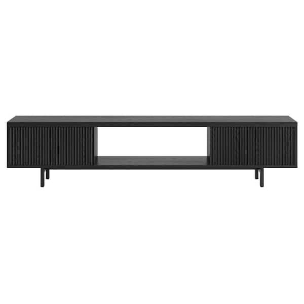 Meyer&Cross Lucien 69.63 in. Black Grain TV Stand Fits TV's up to