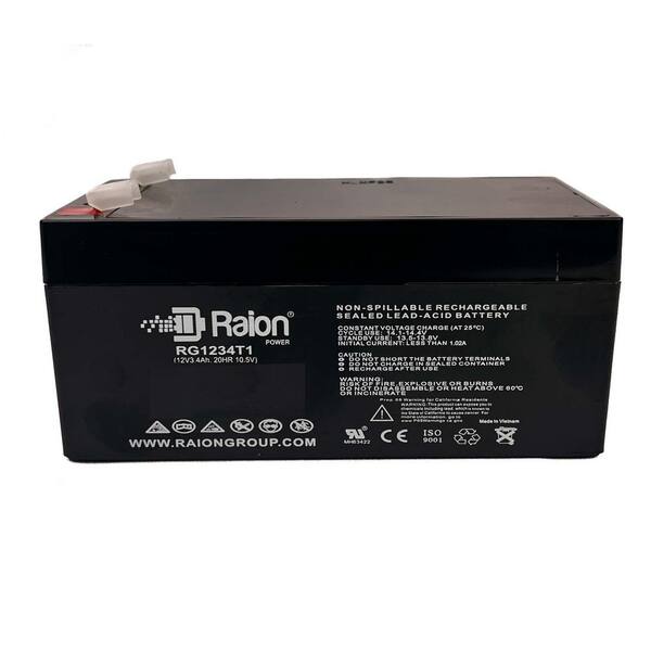 Raion Power RG1234T1, 12-Volt 3.4Ah Replacement Security Alarm Battery for Honeywell 5000