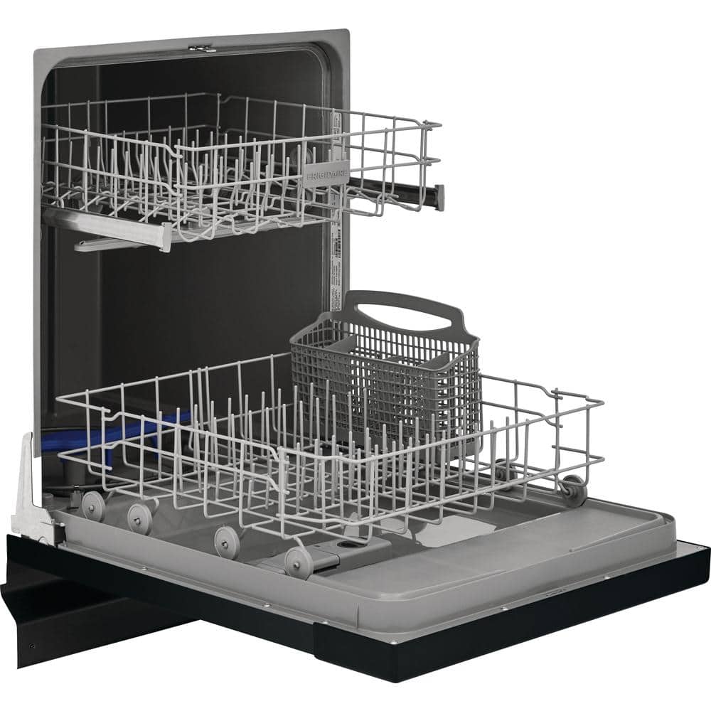 Frigidaire 24" Black Front-Control Built-In Dishwasher