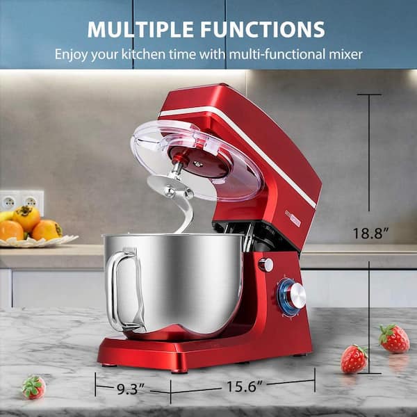 VIVOHOME 6 Speed 7.5 qt. Stand Mixer VIVOHOME Color: Red