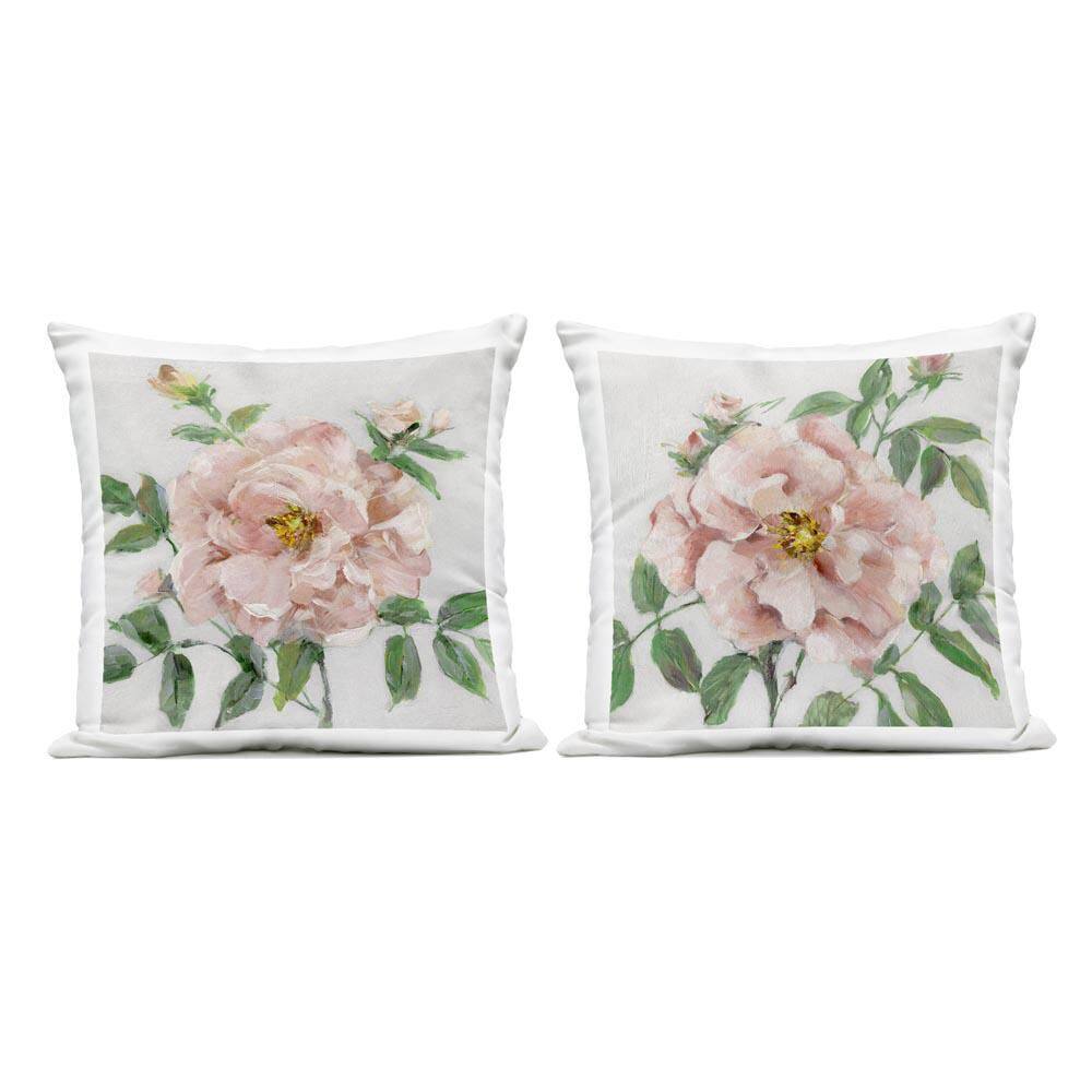 Soft and Subtle Peonies Green Square Outdoor Throw Pillow (Set of 2) price history on PriceWatchPro