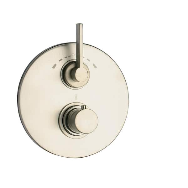 LaToscana Elix 2-Handle 1-Spray Shower Faucet with Thermostatic Valve with 2-Way Diverter Volume Control in Brushed Nickel