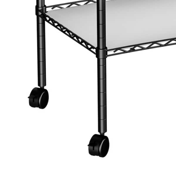 FUNKOL 5-Tier Black Kitchen Shelf Metal Storage Shelf Height