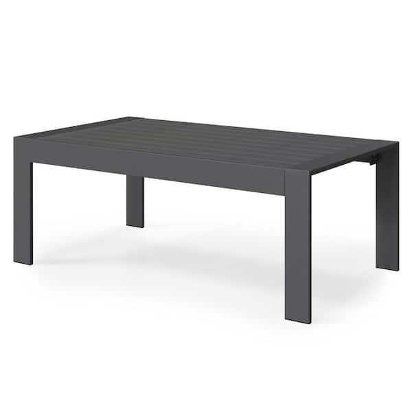 SUNVIVI Grey Aluminum Outdoor Coffee Table