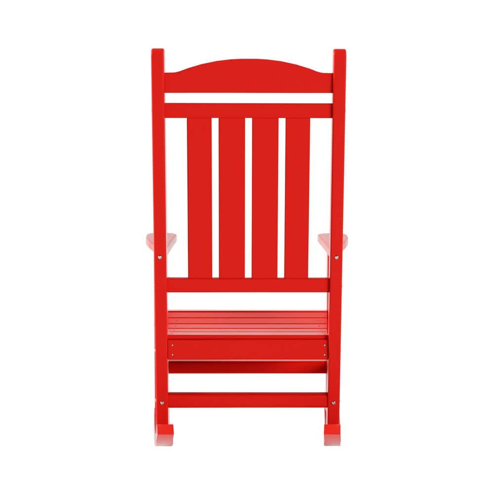 Laguna Red HDPE Traditional Rocking Chair with Arms