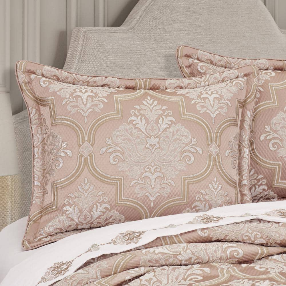 Blush Queen Gathered Embellishment Comforter Set with Shams