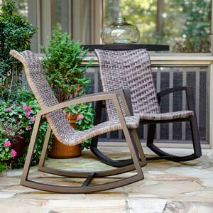 Leisure Made Marion Wicker Outdoor Rocking Chair (2-Pack) 302026