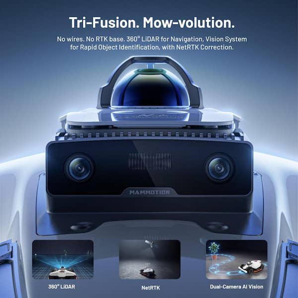 Luba 3 AWD 16 in. 360° LiDAR Robot Lawn Mower (1/3 Acre) Adjustable Cutting Height(1 in. - 2.7 in.)All Terrain AI Vision