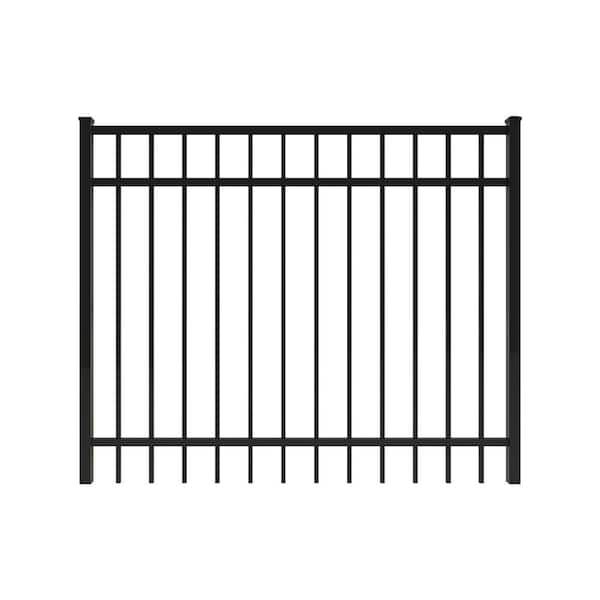 FORGERIGHT Vinings 5 ft. W x 4 ft. H Black Aluminum Pre-Assembled Fence Gate