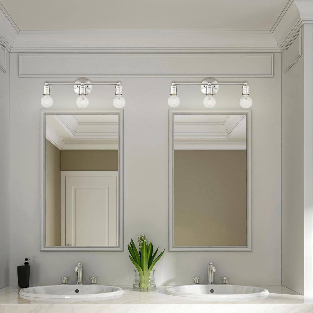 Lansdale Brushed Nickel 3-Light Vanity Sconce with Dimmable Lights