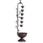 38 in. Outdoor Suspension 6 Cup Of Floor Fountain, Bronze