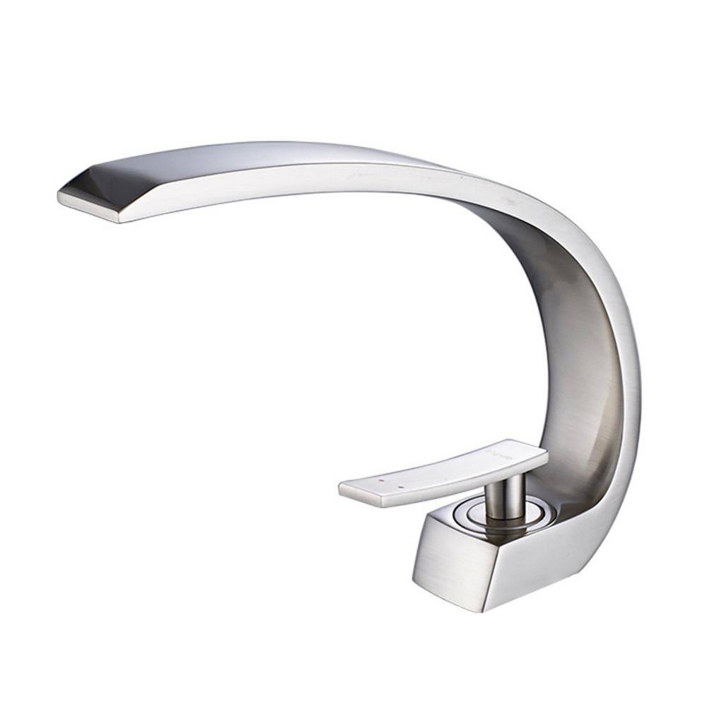 Modern Single Handle Single Hole Bathroom Faucet in Brushed Nikel Brass price history on PriceWatchPro