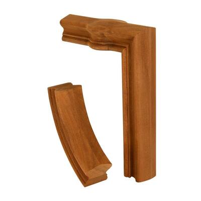 7589 Unfinished Mahogany 2-Rise Gooseneck Straight with Cap Hand Rail Fitting