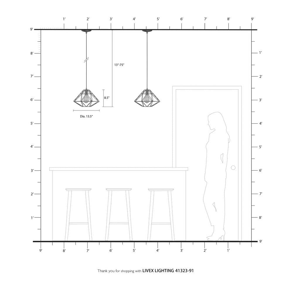 Brushed Nickel Geometric 1-Light Mini Pendant for Indoor/Outdoor