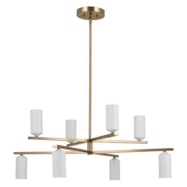 KICHLER Gala 36 in. 8-Light Champagne Bronze and White LED Modern ...