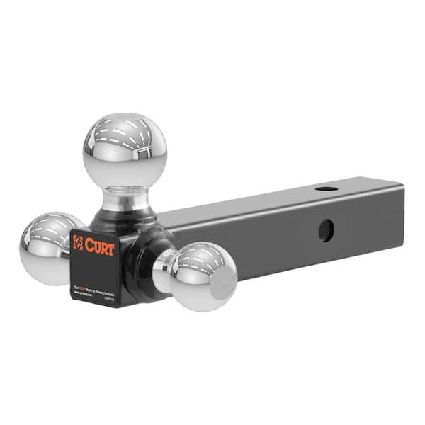 Hollow Shank with Hood 1-7/8, 2 & 2-5/16 Chrome Ball & Hook HiTow Multiple-Ball Ball Mount 2Receiver Hollow Shank with Hood 1-7/8, 2 & 2-5/16 Chrome Ball & Hook HiTow Multiple-Ball Ball Mount 2Receiver