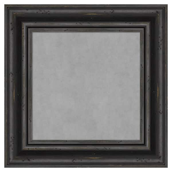 Amanti Art Rustic Pine Black 17 in. x 17 in Framed Magnetic Board