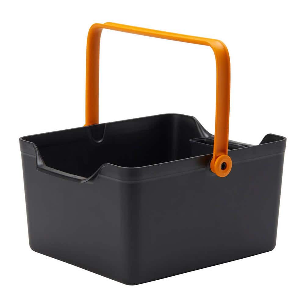Black and Orange Recycled Plastic Indoor/Outdoor Garden Tool Caddy