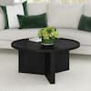 Meyer&Cross Gunnar 32 in. Black Grain Round MDF Top Coffee Table CT2118