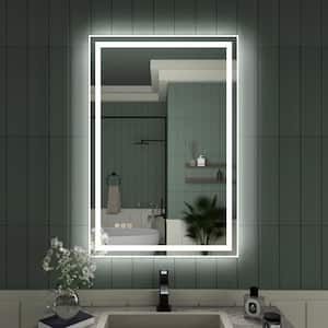 24 in. W x 36 in. H Rectangular Frameless LED Light Anti-Fog Wall Bathroom Vanity Mirror in Polished Crystal