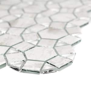 French Country Birch Cobblestone Mosaic 12 in. x 12 in. Wood Look Glass Decorative Wall Tile (10 sq. ft./Case)
